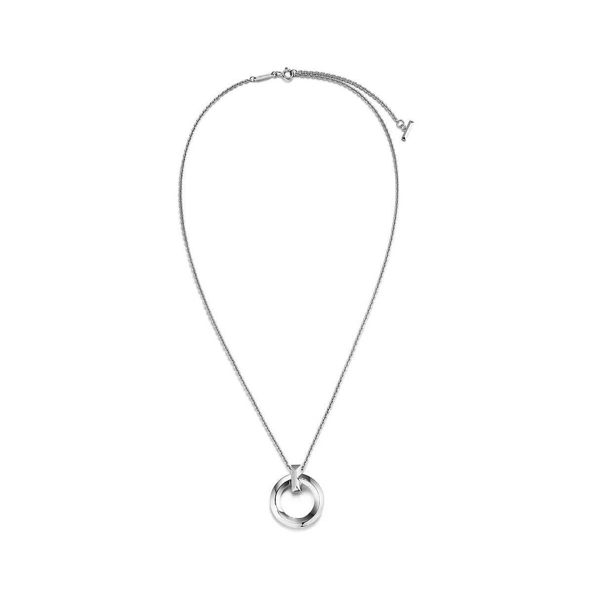 [⭐Luxery Jewels]T CIRCLE PENDENT SILVER NECKLACE
