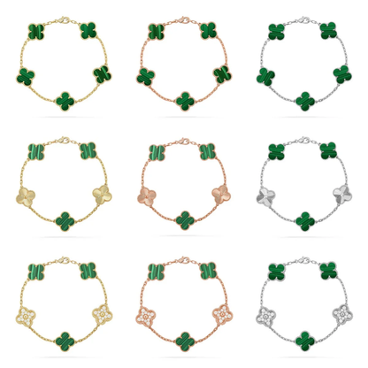 [⭐Luxery] CLOVER 5-MOTIV MALACHIT ARMBAND KOLLEKTION