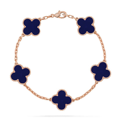 [Luxery]CLOVER 5 MOTIF LAPIS LAZULI BRACELET COLLECTION