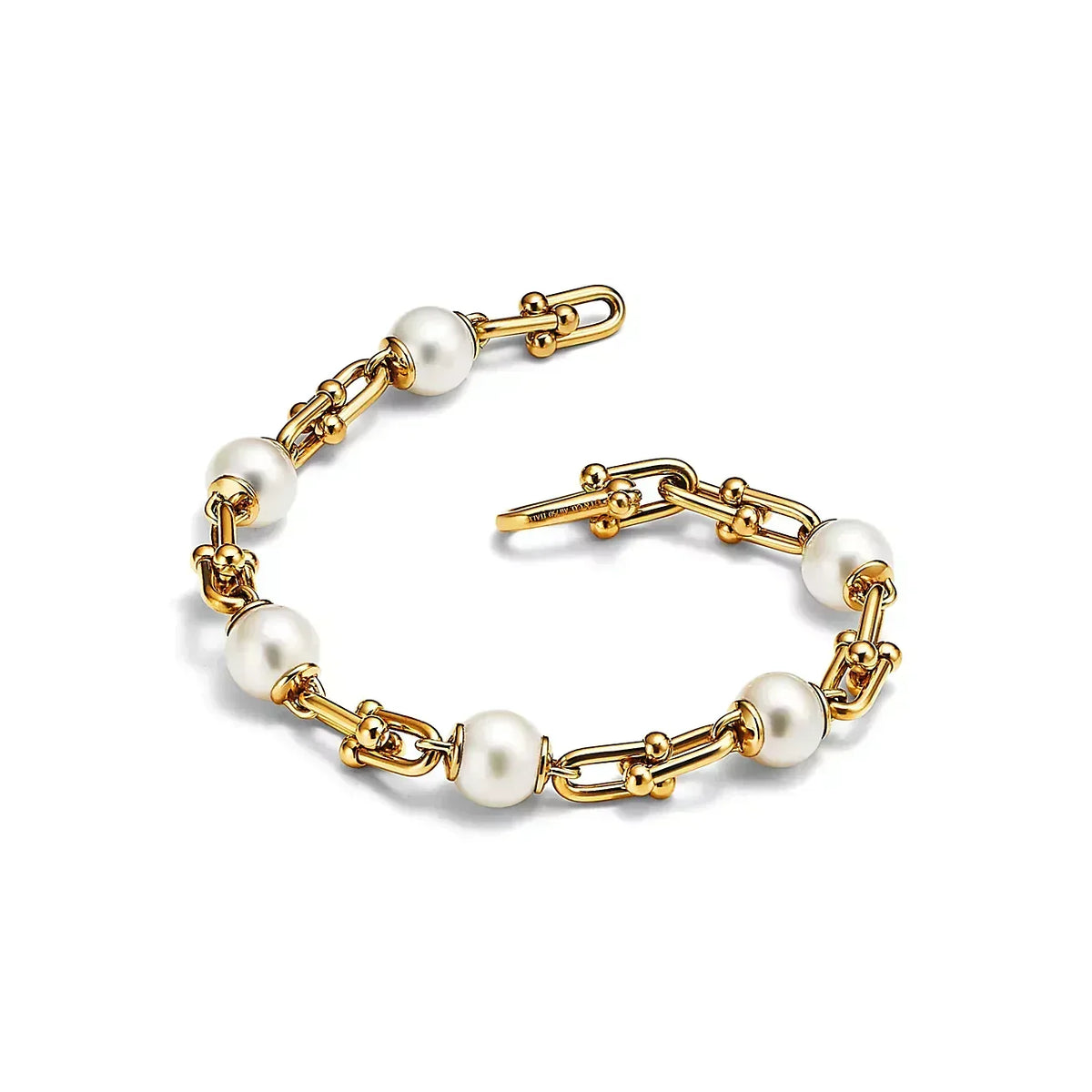 [⭐Luxery Jewels]ゴールドリンクブレスレット 淡水パール付き