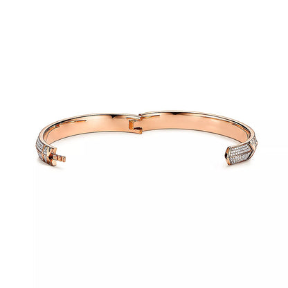 [⭐Luxery Jewels]ATLAS X PINK GOLD DIAMOND PAVED BRACELET