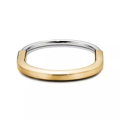 [⭐Luxery Jewels]LOCK BRACELET YELLOW AND WHITE GOLD