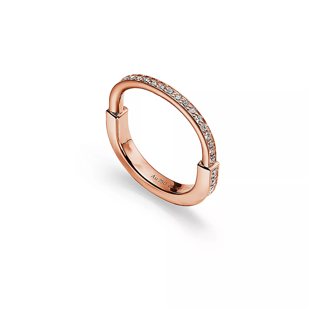 [⭐Luxery Jewels]LOCK RING PINK GOLD DIAMOND PAVED