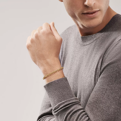 [⭐Luxery Jewels]HARDWEAR ARMBAND MIT 26 KLEINEN GLIEDERN, GOLD