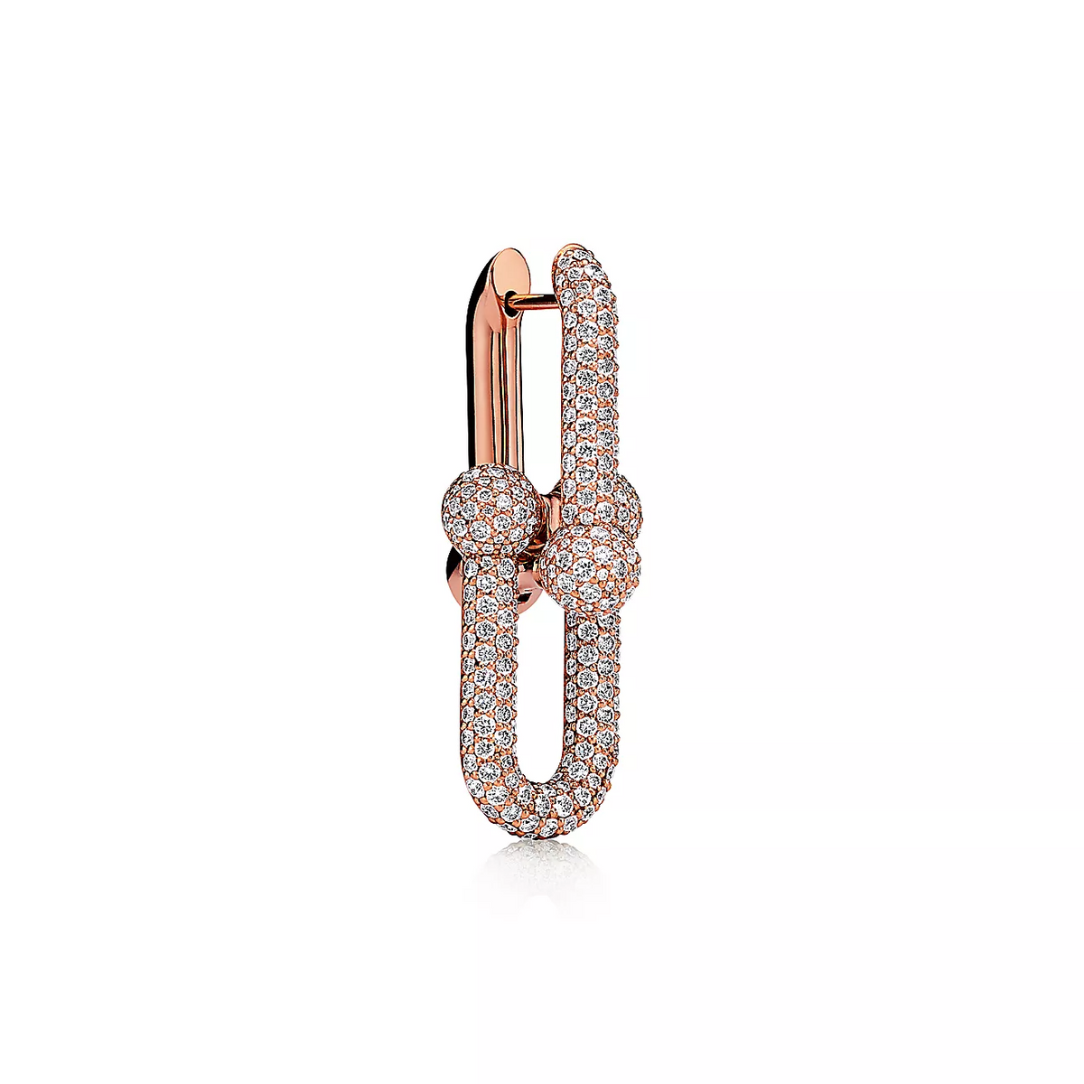 [⭐Luxery Jewels]ラージリンクピアス ピンクゴールド パヴェダイヤモンド