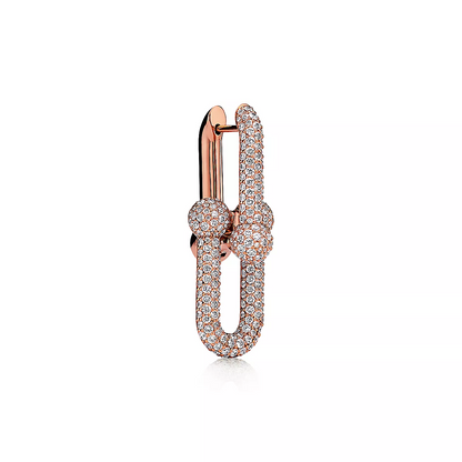 [⭐Luxery Jewels]ラージリンクピアス ピンクゴールド パヴェダイヤモンド