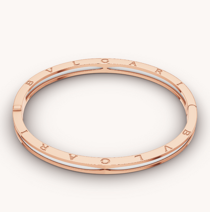 [⭐Luxus]ZERO 1 ROSÉGOLD MIT WEISSEM KERAMIKARMBAND