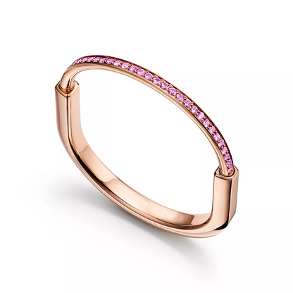 [⭐Luxery Jewels]LOCK BRACELET ROSE DIAMOND PINK GOLD