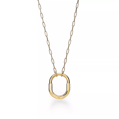 [⭐Luxery Jewels]LOCK NECKLACE MEDIUM PENDANT GOLD PAVED DIAMONDS
