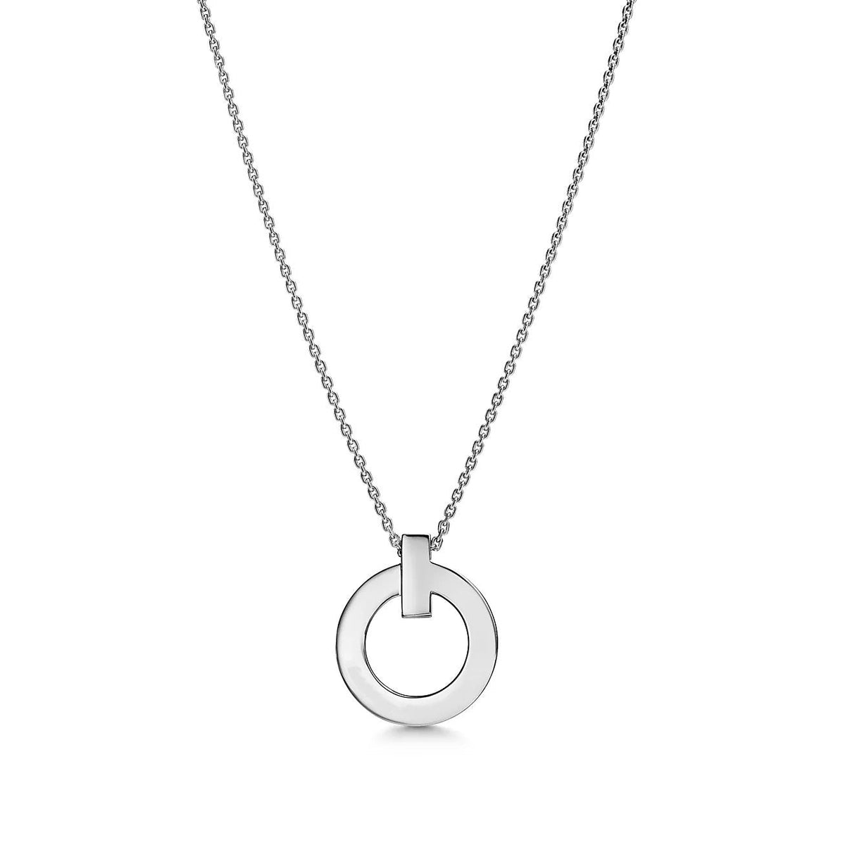 [⭐Luxery Jewels]T CIRCLE PENDENT SILVER NECKLACE