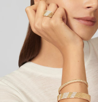 [Luxery]Five-row diamond ring