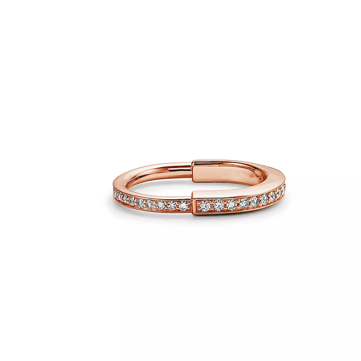 [⭐Luxery Jewels]LOCK RING PINK GOLD DIAMOND PAVED