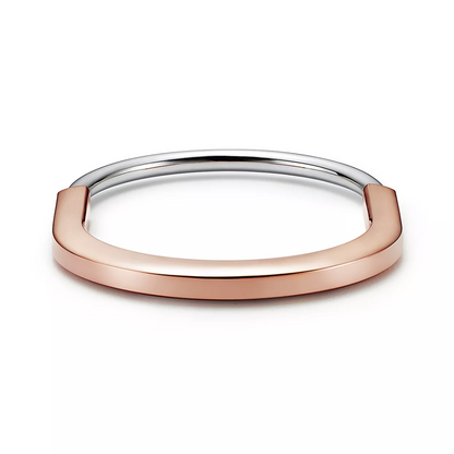 [⭐Luxery Jewels]LOCK BRACELET ROSE AND WHITE GOLD DIAMOND