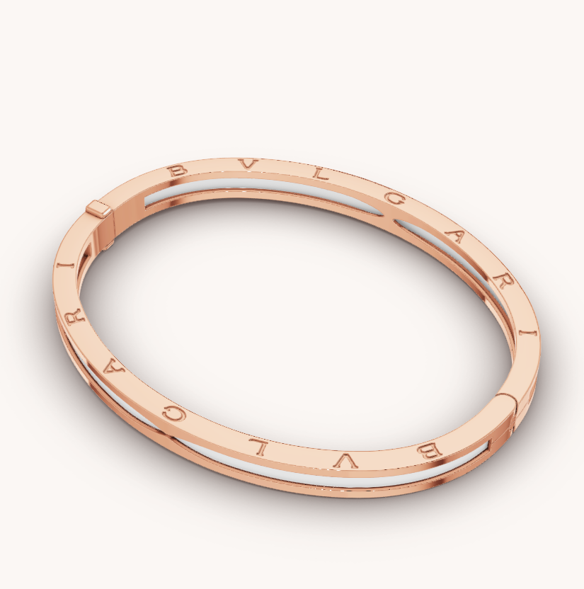 [⭐Luxus]ZERO 1 ROSÉGOLD MIT WEISSEM KERAMIKARMBAND