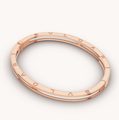 [⭐Luxus]ZERO 1 ROSÉGOLD MIT WEISSEM KERAMIKARMBAND