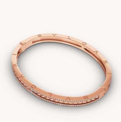 [⭐Luxus]ZERO 1 SPIRAL-ARMBAND MIT DIAMANTBESATZ IN ROSÉGOLD