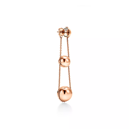 [⭐Luxery Jewels]TRIPLE DROP PINK GOLD EARRINGS