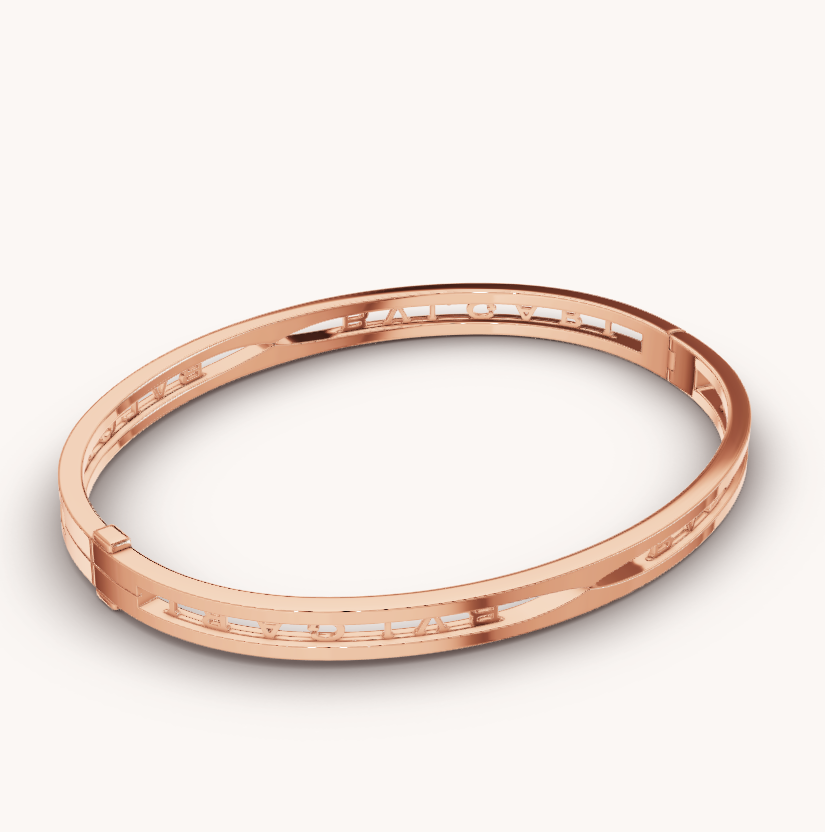 [⭐Luxery]ZERO 1 SPIRAL-LOGO-ARMBAND IN ROSÉGOLD