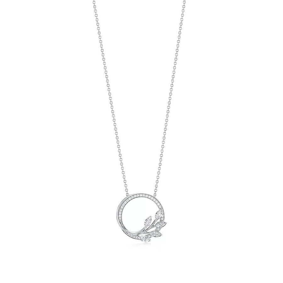 [⭐Luxery Jewels]ダイヤモンド ヴァイン サークル ペンダント プラチナ ネックレス