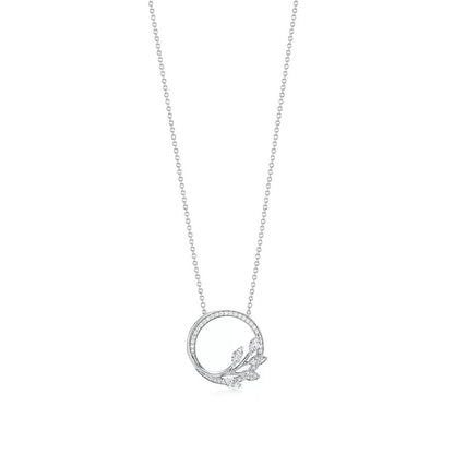 [⭐Luxery Jewels]ダイヤモンド ヴァイン サークル ペンダント プラチナ ネックレス