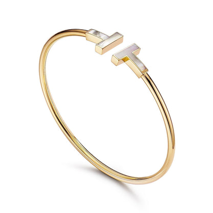 [⭐Luxery Jewels]T BRACELET 1.8MM MOP PINK GOLD