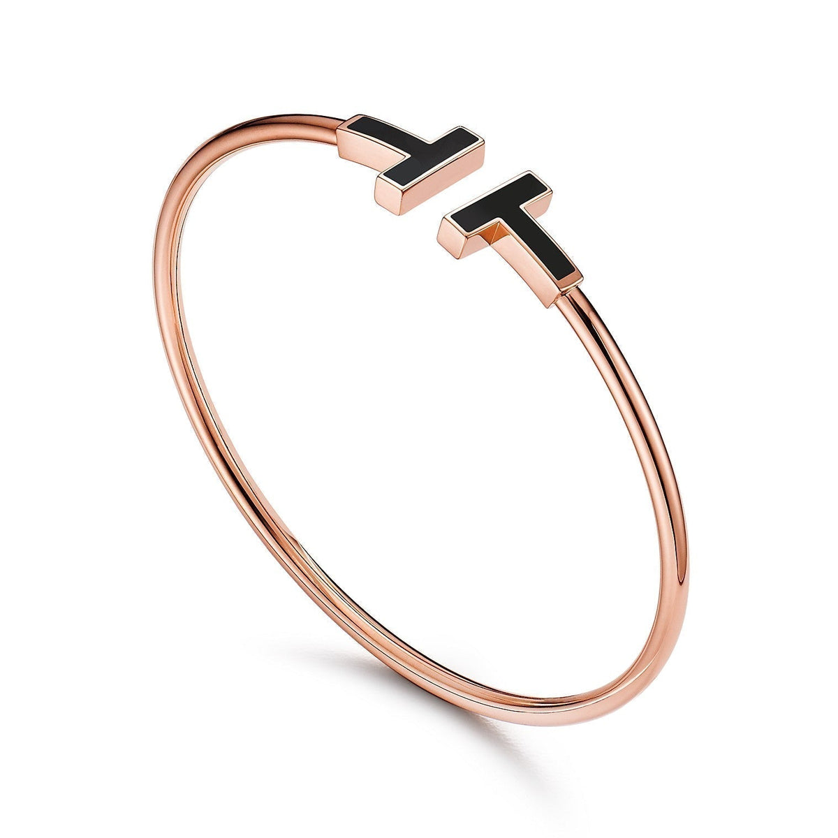 [⭐Luxery Jewels]T BRACELET 1.8MM ONYX PINK GOLD