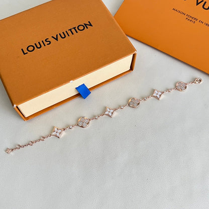 [Luxery]SIX FLOWERS PINK GOLD DIAMOND BRACELET
