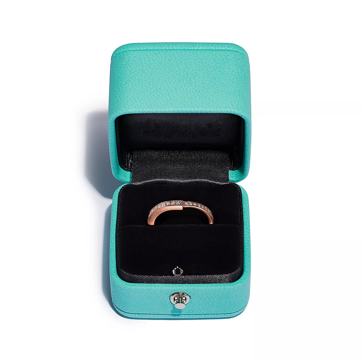 [⭐Luxery Jewels]LOCK RING PINK GOLD DIAMOND PAVED