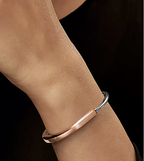 [⭐Luxery Jewels]LOCK-ARMBAND IN ROSÉ- UND WEISSGOLD