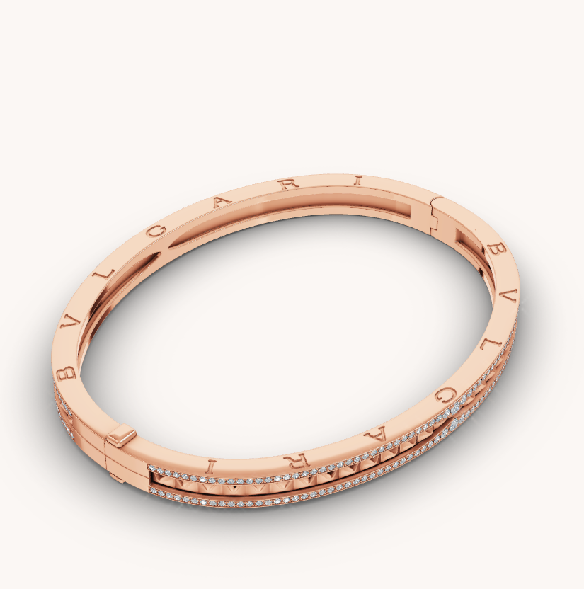 [⭐Luxus]ZERO 1 SPIRAL-ARMBAND MIT DIAMANTBESATZ IN ROSÉGOLD