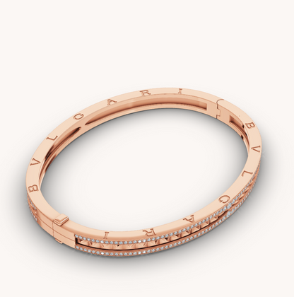 [⭐Luxus]ZERO 1 SPIRAL-ARMBAND MIT DIAMANTBESATZ IN ROSÉGOLD