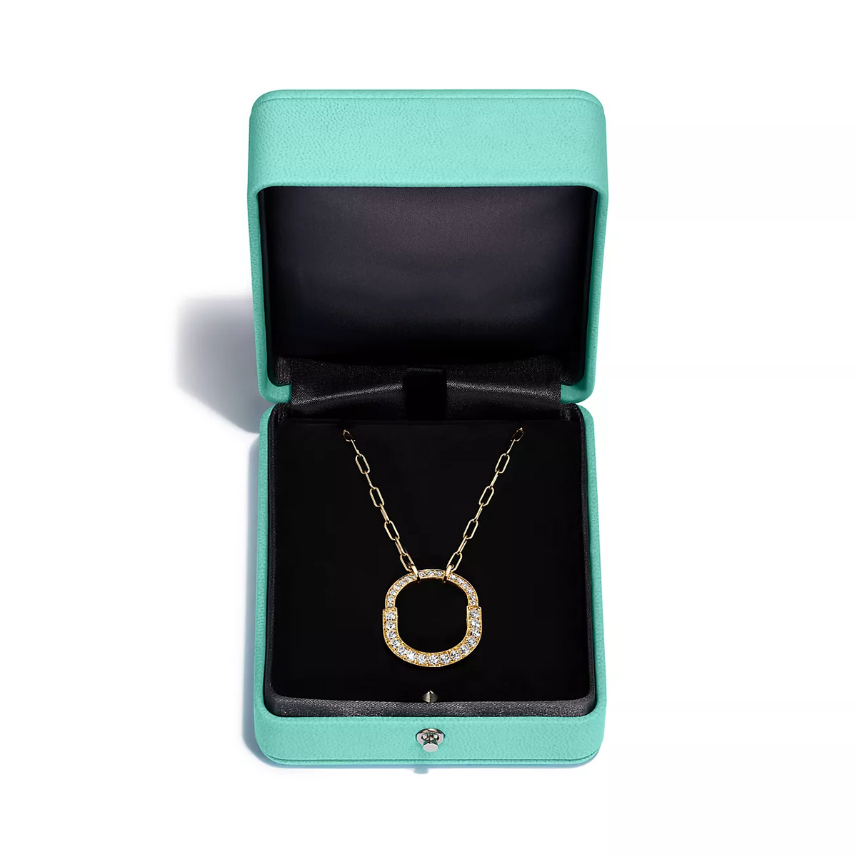 [⭐Luxery Jewels]LOCK NECKLACE MEDIUM PENDANT GOLD PAVED DIAMONDS