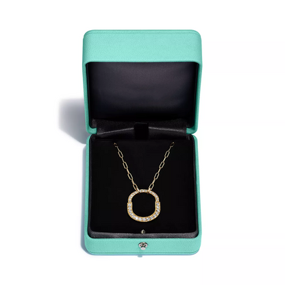 [⭐Luxery Jewels]LOCK NECKLACE MEDIUM PENDANT GOLD PAVED DIAMONDS