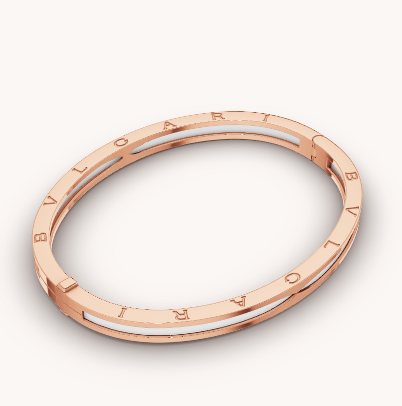 [⭐Luxus]ZERO 1 ROSÉGOLD MIT WEISSEM KERAMIKARMBAND