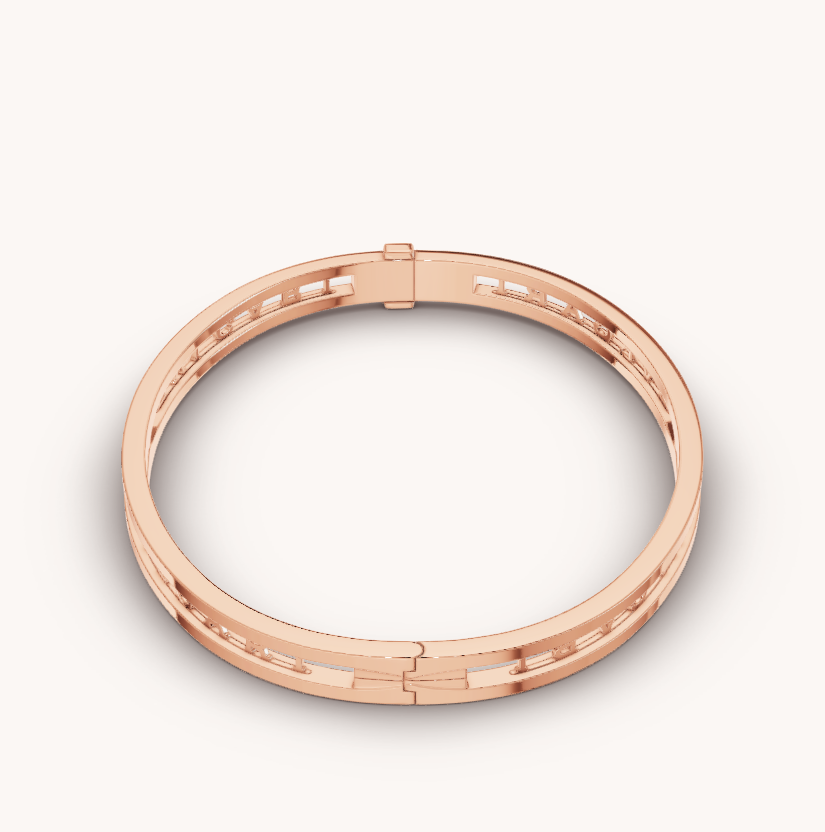 [⭐Luxery]ZERO 1 SPIRAL-LOGO-ARMBAND IN ROSÉGOLD