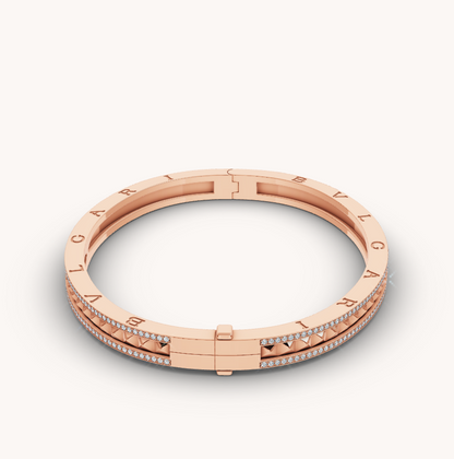 [⭐Luxus]ZERO 1 SPIRAL-ARMBAND MIT DIAMANTBESATZ IN ROSÉGOLD