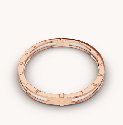 [⭐Luxus]ZERO 1 ROSÉGOLD MIT WEISSEM KERAMIKARMBAND