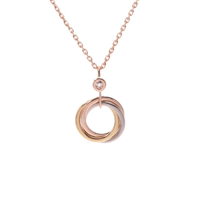 [Luxery]TRINITY SILVER GOLD PINK GOLD NECKLACE