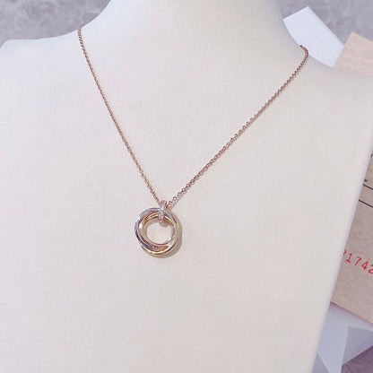 [Luxery]TRINITY NECKLACE GOLD  DIAMONDS