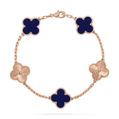[Luxery]CLOVER 5 MOTIF LAPIS LAZULI BRACELET COLLECTION