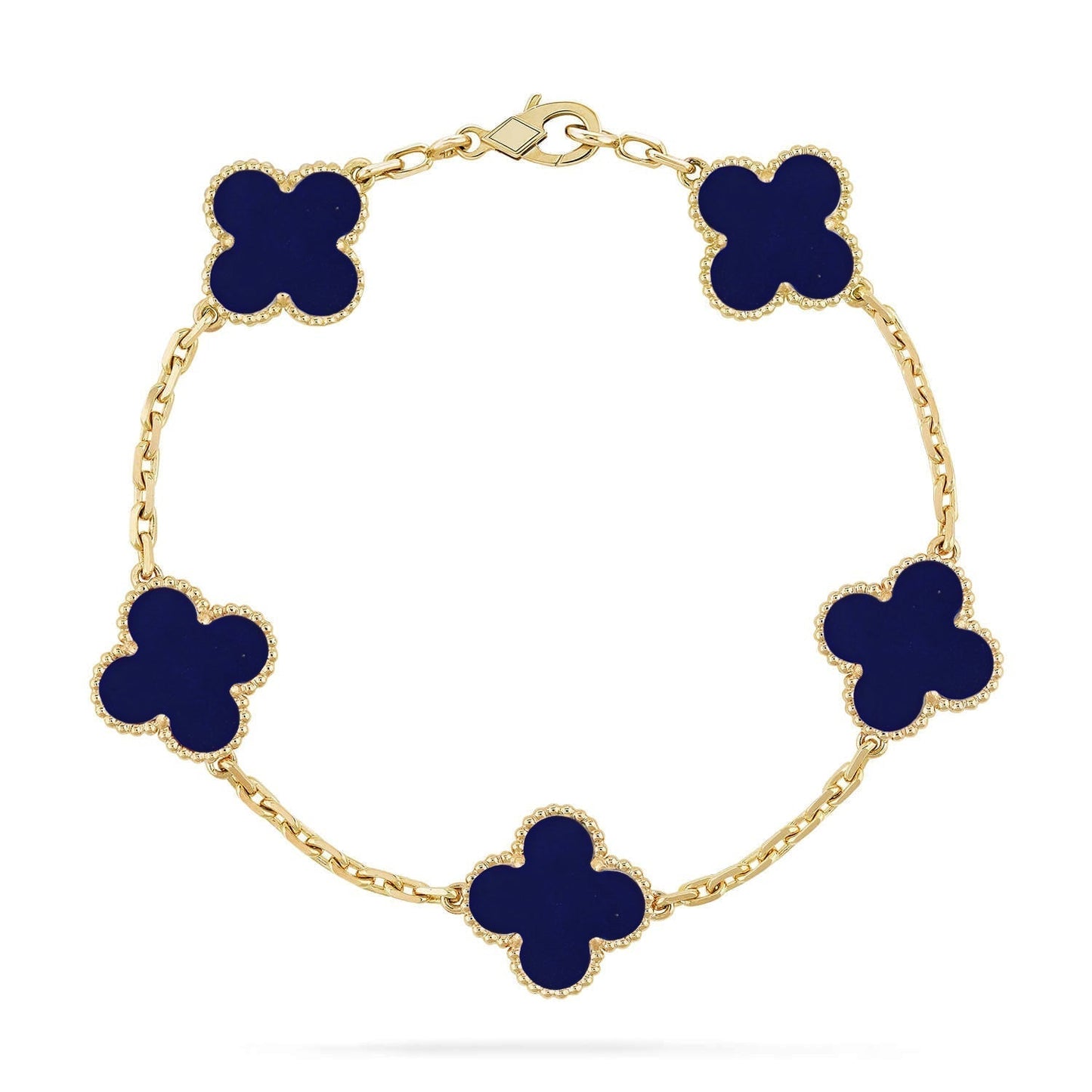 [Luxery]CLOVER 5 MOTIF LAPIS LAZULI BRACELET COLLECTION