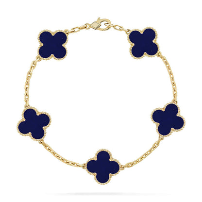 [Luxery]CLOVER 5 MOTIF LAPIS LAZULI BRACELET COLLECTION