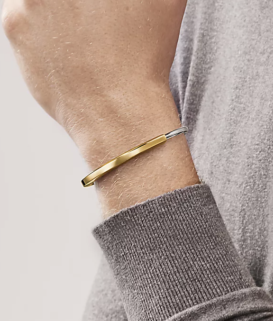 [⭐Luxery Jewels]LOCK BRACELET YELLOW AND WHITE GOLD