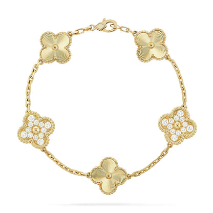 [Luxery] CLOVER 5 MOTIF LASER BRACELET COLLECTION