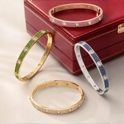 [Luxery]2026 PAVE GEMSTONE LOVE BRACELET 6.1MM 10 DIAMONDS