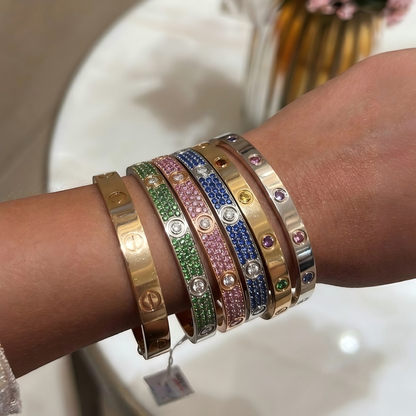 [Luxery]2026 PAVE GEMSTONE LOVE BRACELET 6.1MM 10 DIAMONDS