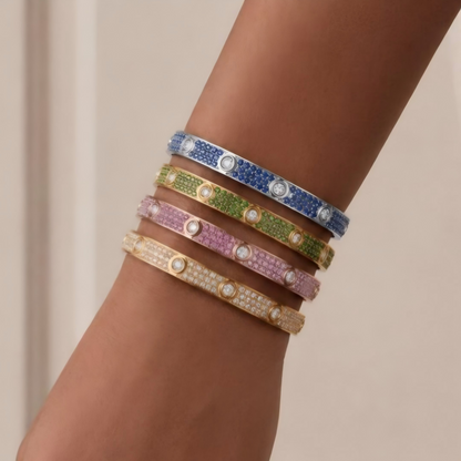 [Luxery]2026 PAVE GEMSTONE LOVE BRACELET 6.1MM 10 DIAMONDS