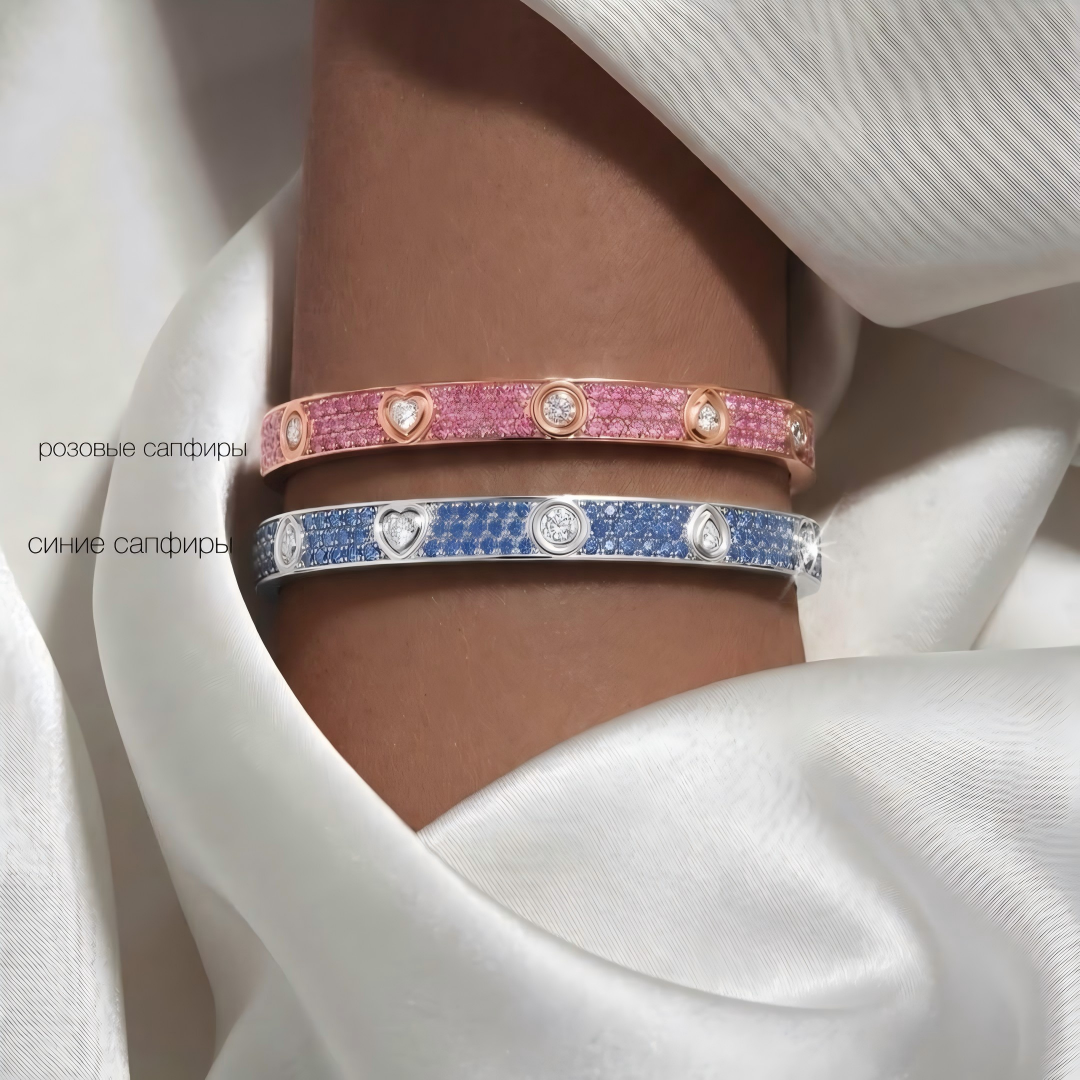 [Luxery]2026 PAVE GEMSTONE LOVE BRACELET 6.1MM 10 DIAMONDS