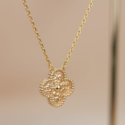 [Luxery]CLOVER 15MM  BRONZING NECKLACE
