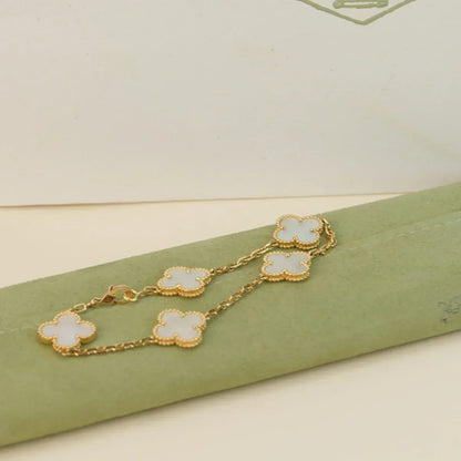 [Luxery]CLOVER WHITE PEARL MOP 5 MOTIF BRACELET COLLECTION